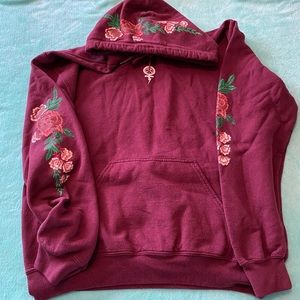 Rose detailed hooded sweatshirt